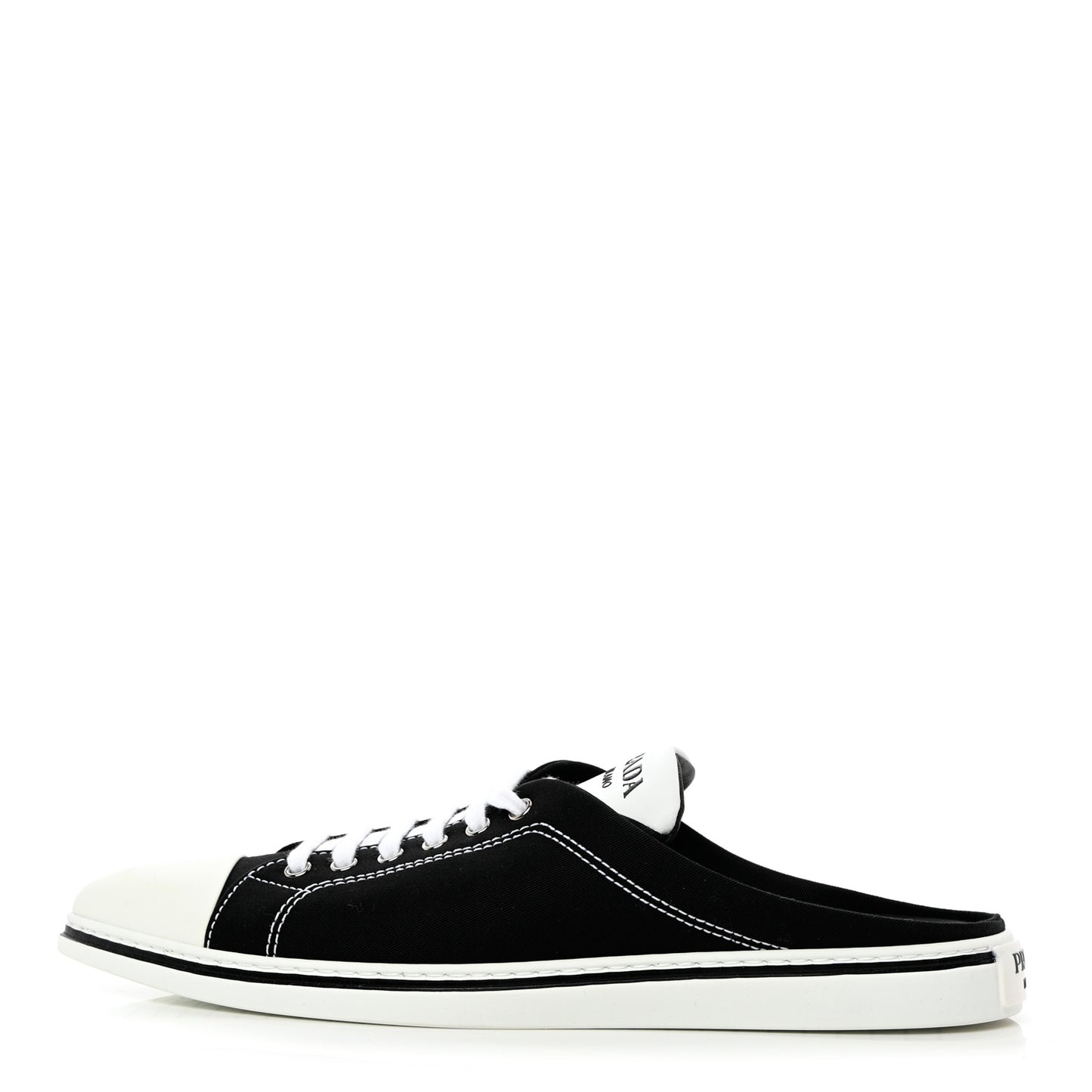 Nylon Gabardine Point-Toe Sneaker Mules 40 Black