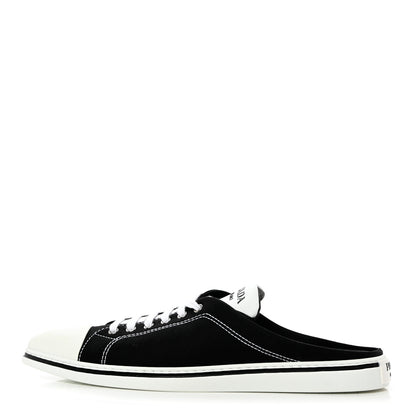 Prada Nylon Gabardine Point-Toe Sneaker Mules 40 Black 2 of 18