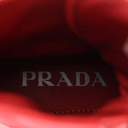 Prada Spazzolato Rois Re-Nylon Metal Triangle Logo Monolith Pouch Pocket 55mm Boots 38 Red 5 of 11