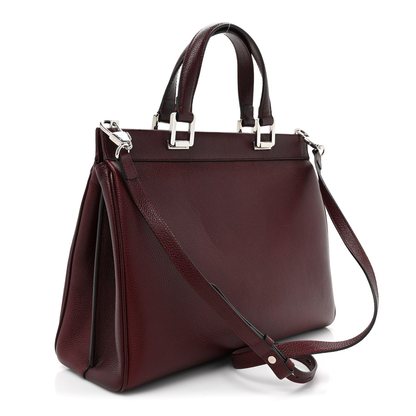 Grainy Calfskin Medium Zumi Top Handle Bag Vintage Bordeaux