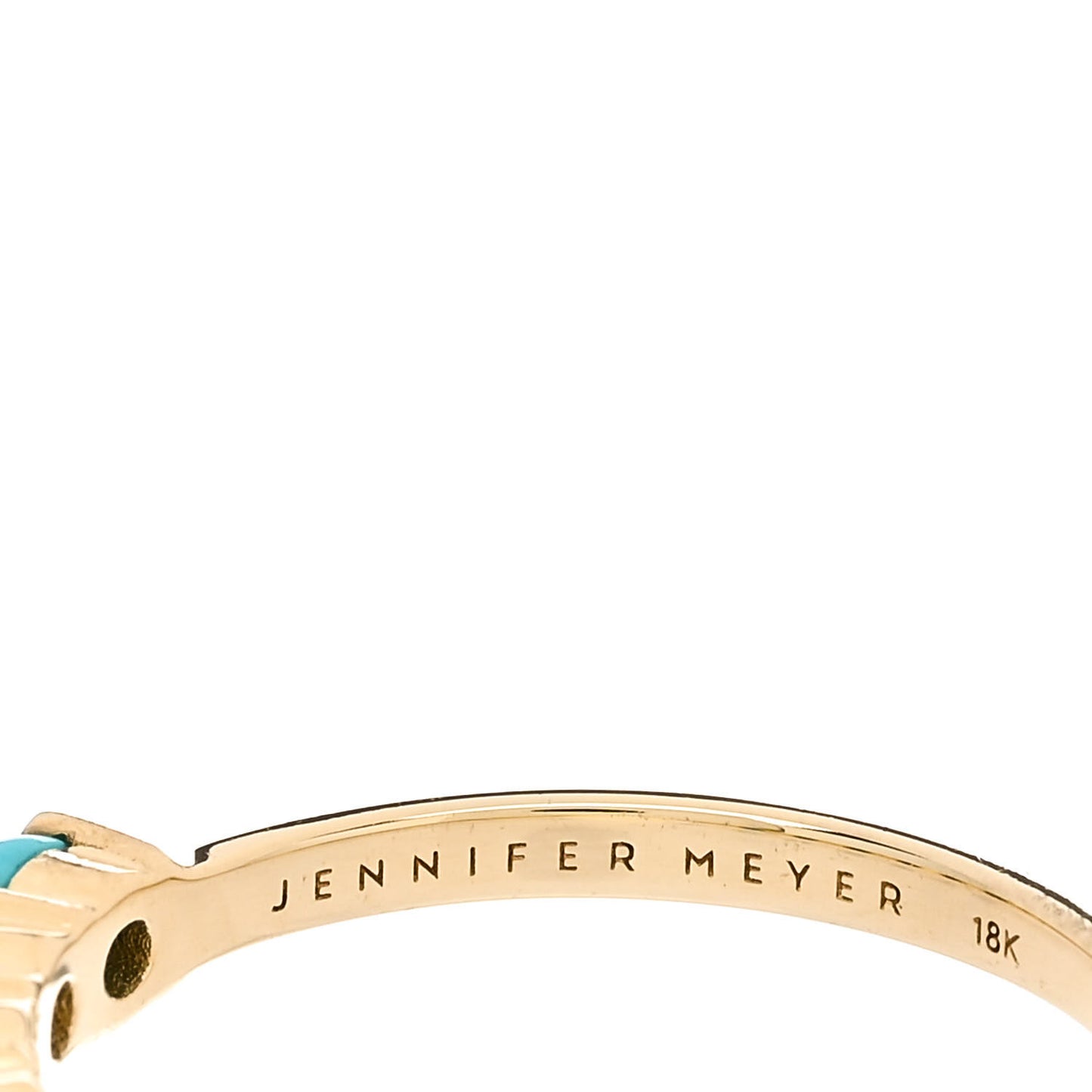 18K Yellow Gold Turquoise 4 Prong Ring 55 7.25