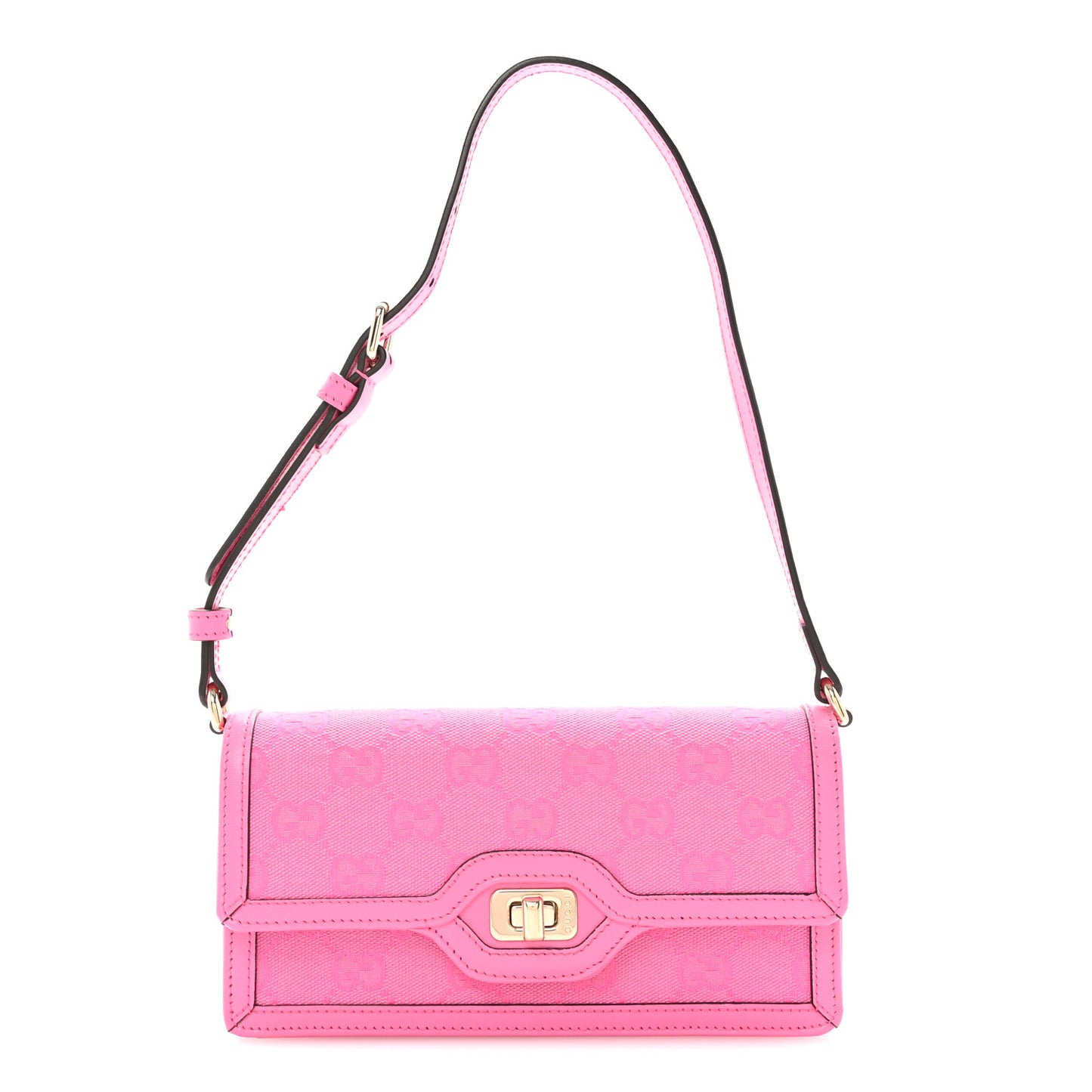 GG Monogram Scratch Lux Calfskin Mini Luce Shoulder Bag Rose Dark Blossom