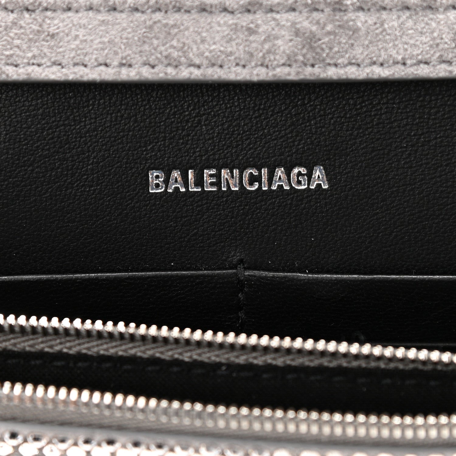 Balenciaga Strass Suede Hourglass Chain Bag Smoke Grey Crystal 6 of 9
