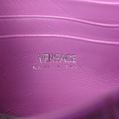 Versace Satin Crystal Virtus Chain Clutch Purple 6 of 10