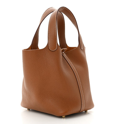 Hermes Taurillon Clemence Picotin Lock 18 PM Gold 3 of 11
