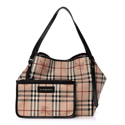 Burberry Haymarket Check Small Canterbury Tote Chocolate 1 of 10