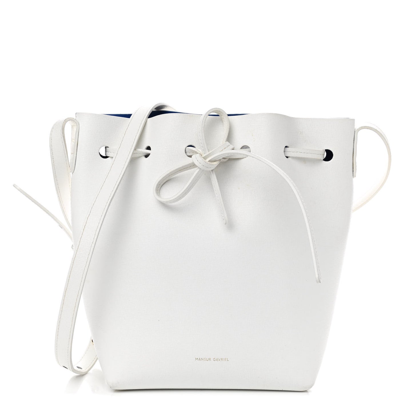 Saffiano Mini Bucket Bag White Royal