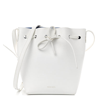 Mansur Gavriel Saffiano Mini Bucket Bag White Royal 1 of 11
