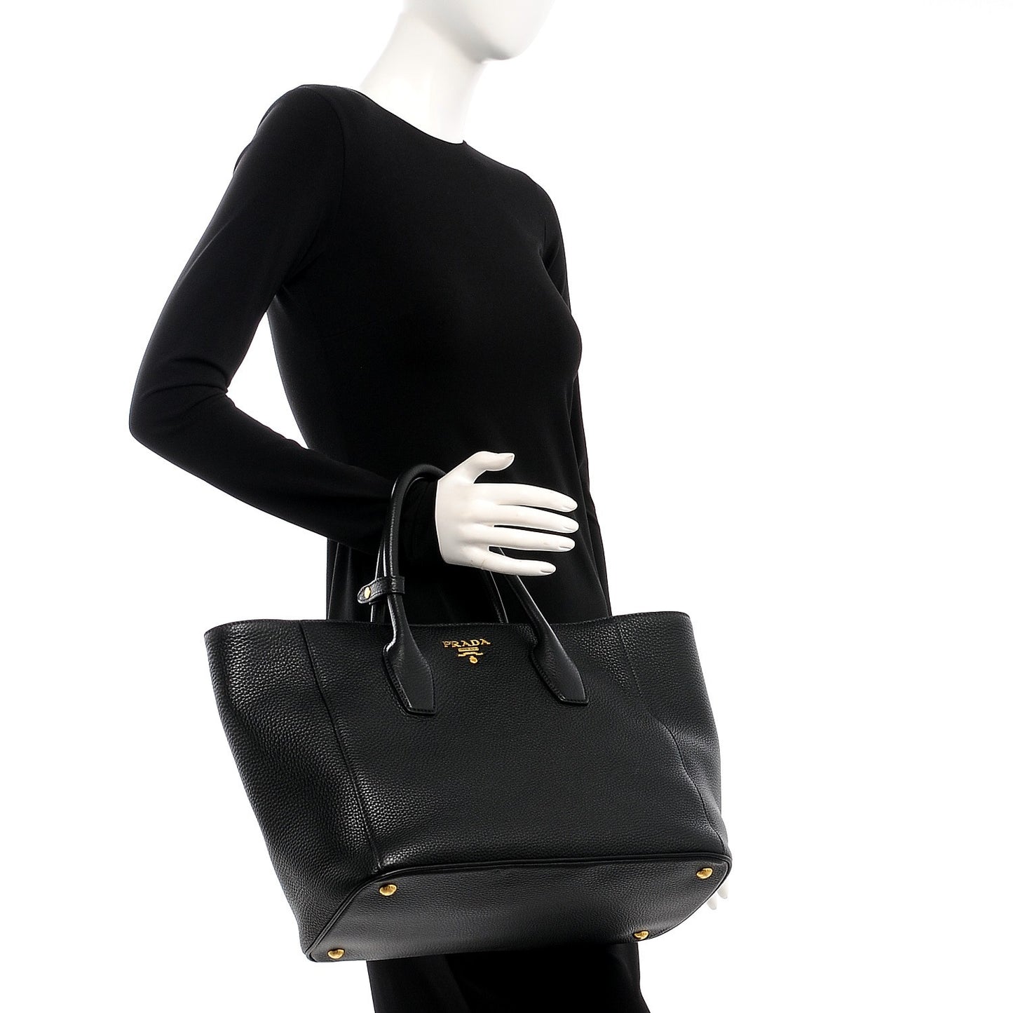 Vitello Daino Tote Nero Black
