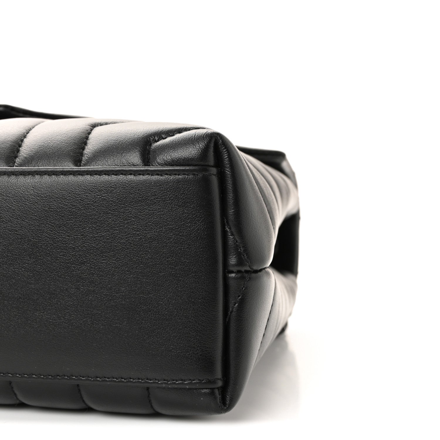 Saint Laurent Calfskin Y Quilted Monogram Monochrome Small Loulou Chain Satchel Black 9 of 10