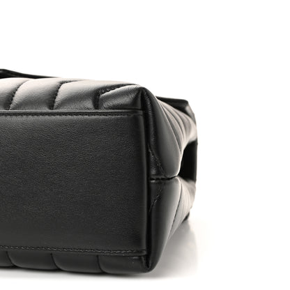 Saint Laurent Calfskin Y Quilted Monogram Monochrome Small Loulou Chain Satchel Black 9 of 10