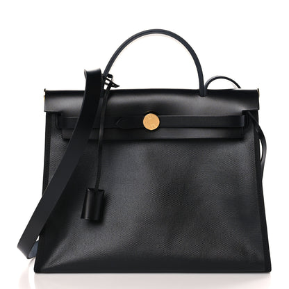 Hermes Toile H Berline Vache Hunter Herbag Zip PM 31 Black Ecru 3 of 10