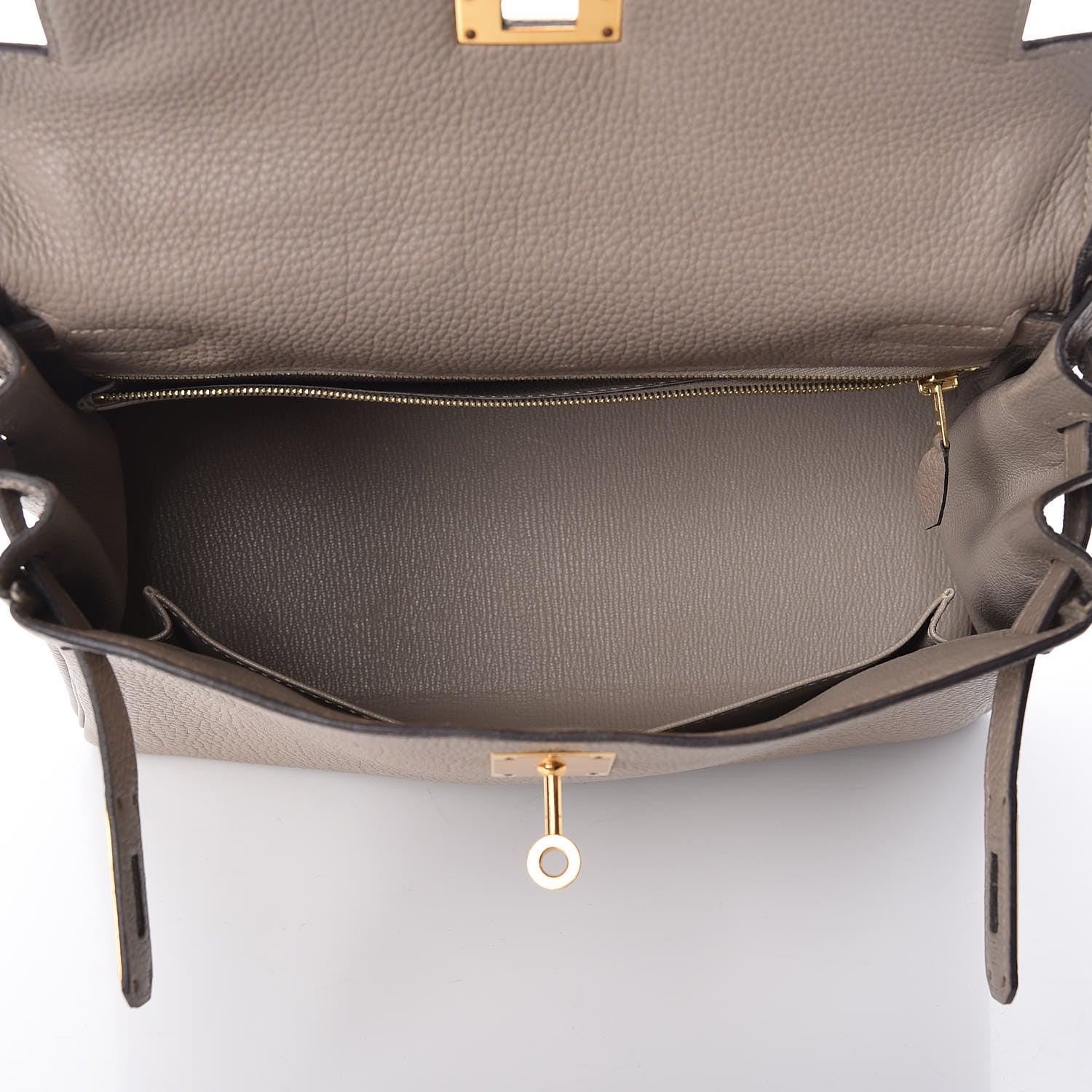 Hermes Taurillon Clemence Kelly Retourne 28 Gris Touterelle 8 of 31