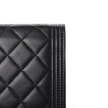 Chanel Lambskin Quilted Boy Wallet On Chain WOC Black 12 of 18