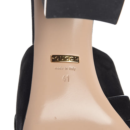 Gucci Kid Scamosciato GG Marmont Fringe 75mm Slide Sandals 41 Black 9 of 11