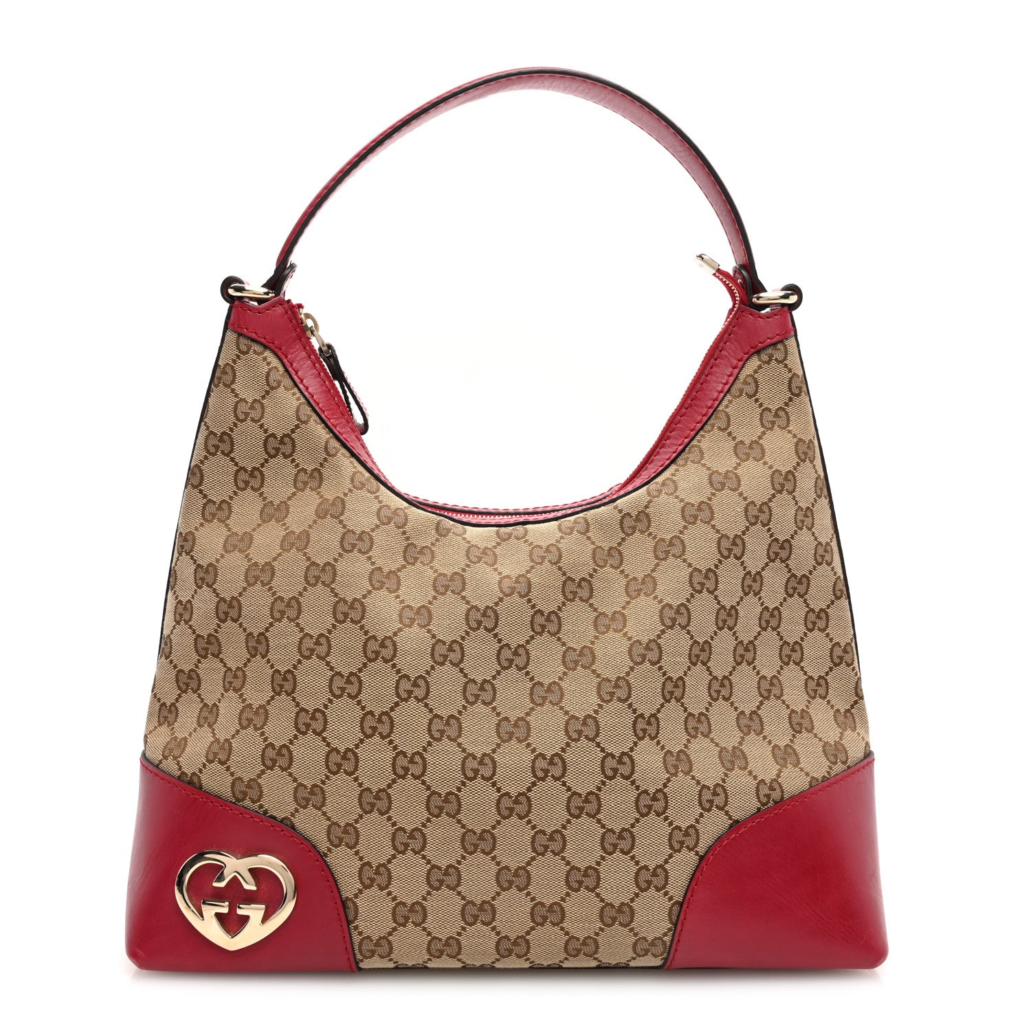 Gucci Monogram Medium Lovely Heart Hobo Red 1 of 12