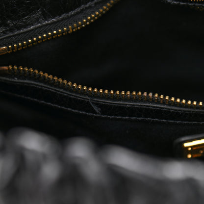 Miu Miu Vitello Lux Gathered Tote Black 10 of 11