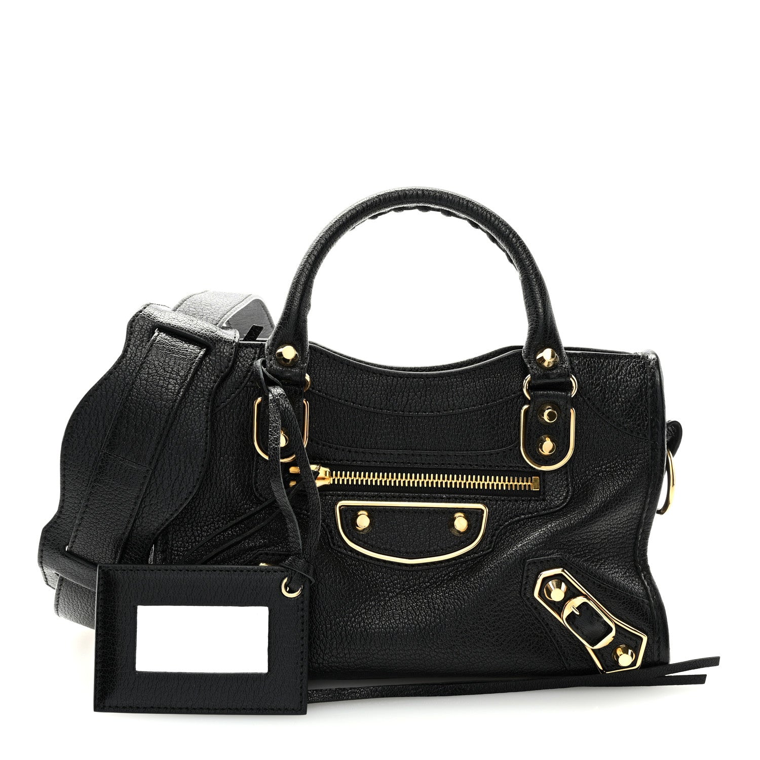 Balenciaga Chevre Gold Metallic Edge Hardware Mini City Black 1 of 7