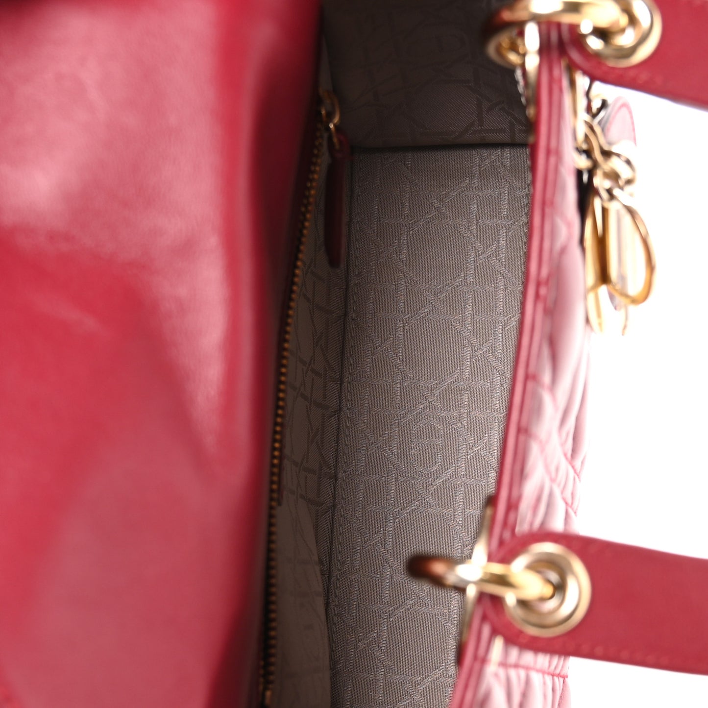 Lambskin Cannage Small My ABCDior Lady Dior Red