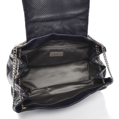 Chanel Calfskin Perforated Large Drill Accordion Flap Navy Blue 5 of 7