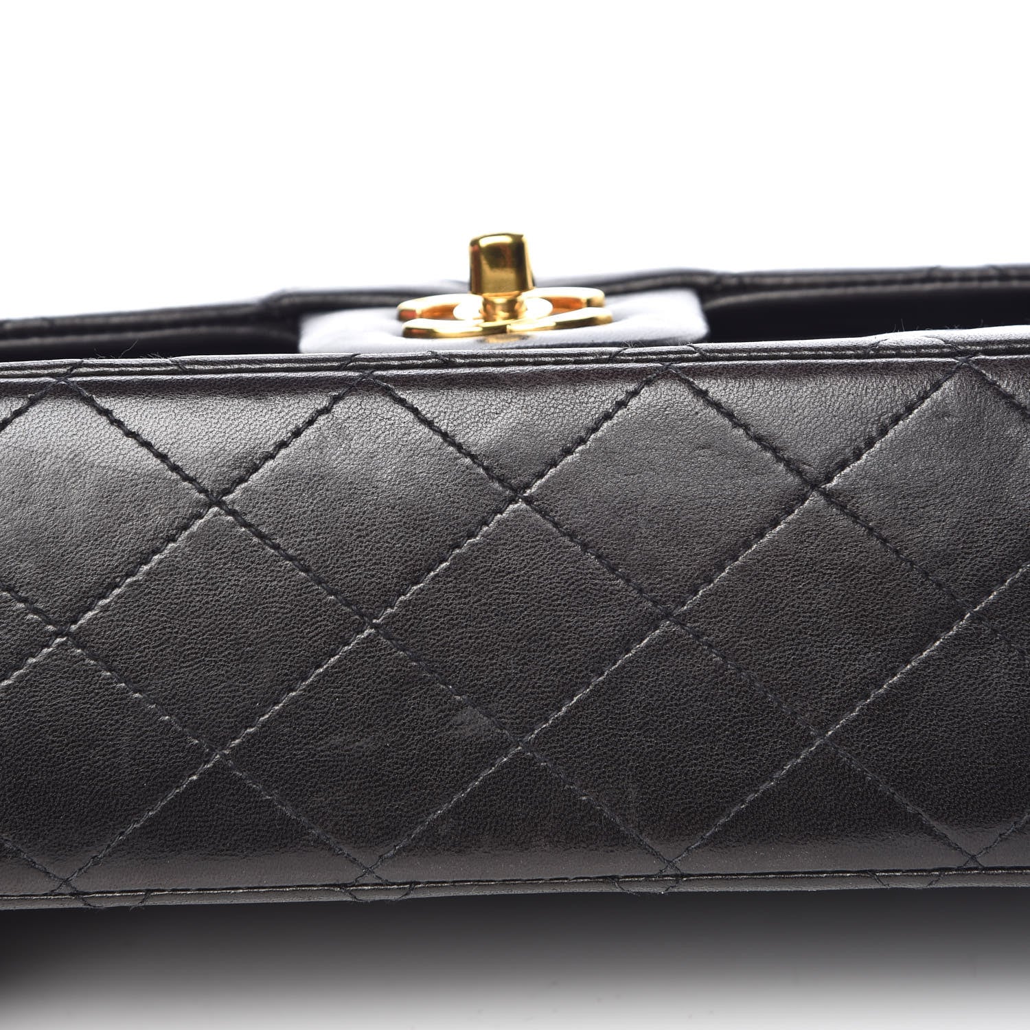 Chanel Lambskin Quilted Medium Double Flap Black 13 of 15