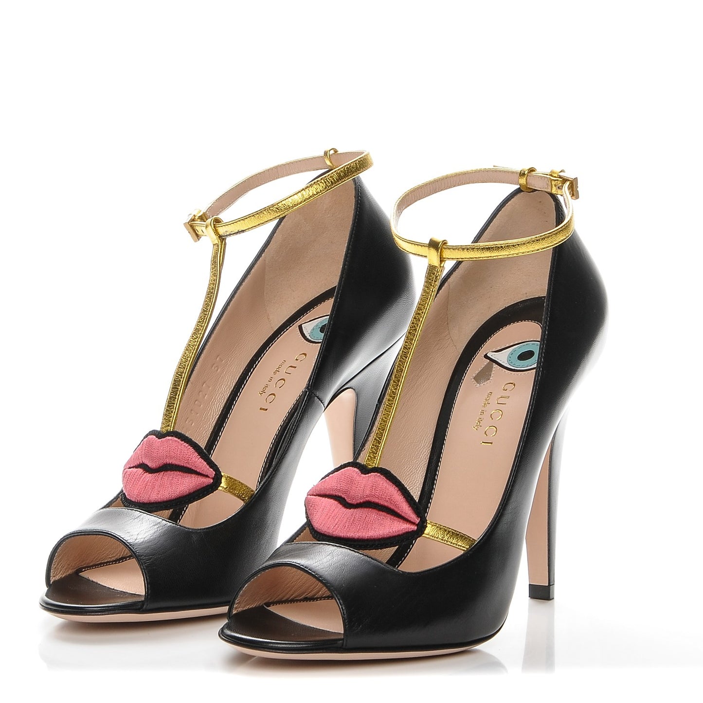 Nappa Lip Applique Pumps 37 Black