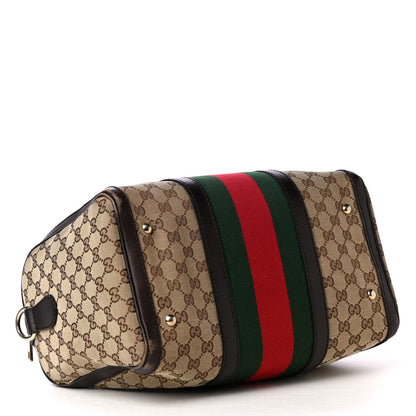 Gucci Monogram Vintage Web Medium Boston Dark Brown 3 of 11