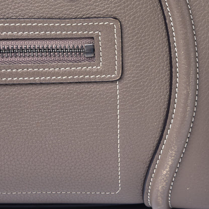 Celine Drummed Calfskin Micro Luggage Souris 7 of 8