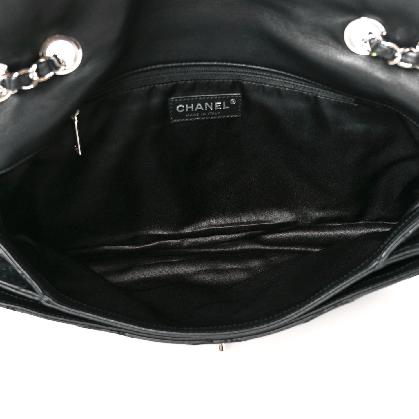 Lambskin Ultimate Stitch Maxi Flap Black