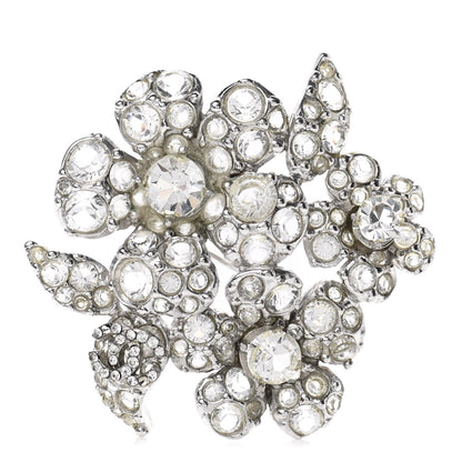 Chanel Crystal Camellia Brooch Silver 1 of 4