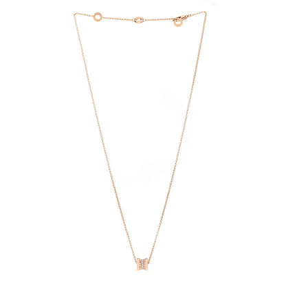 Bulgari 18K Rose Gold Diamond Small B.Zero1 Pave Pendant Necklace 3 of 7