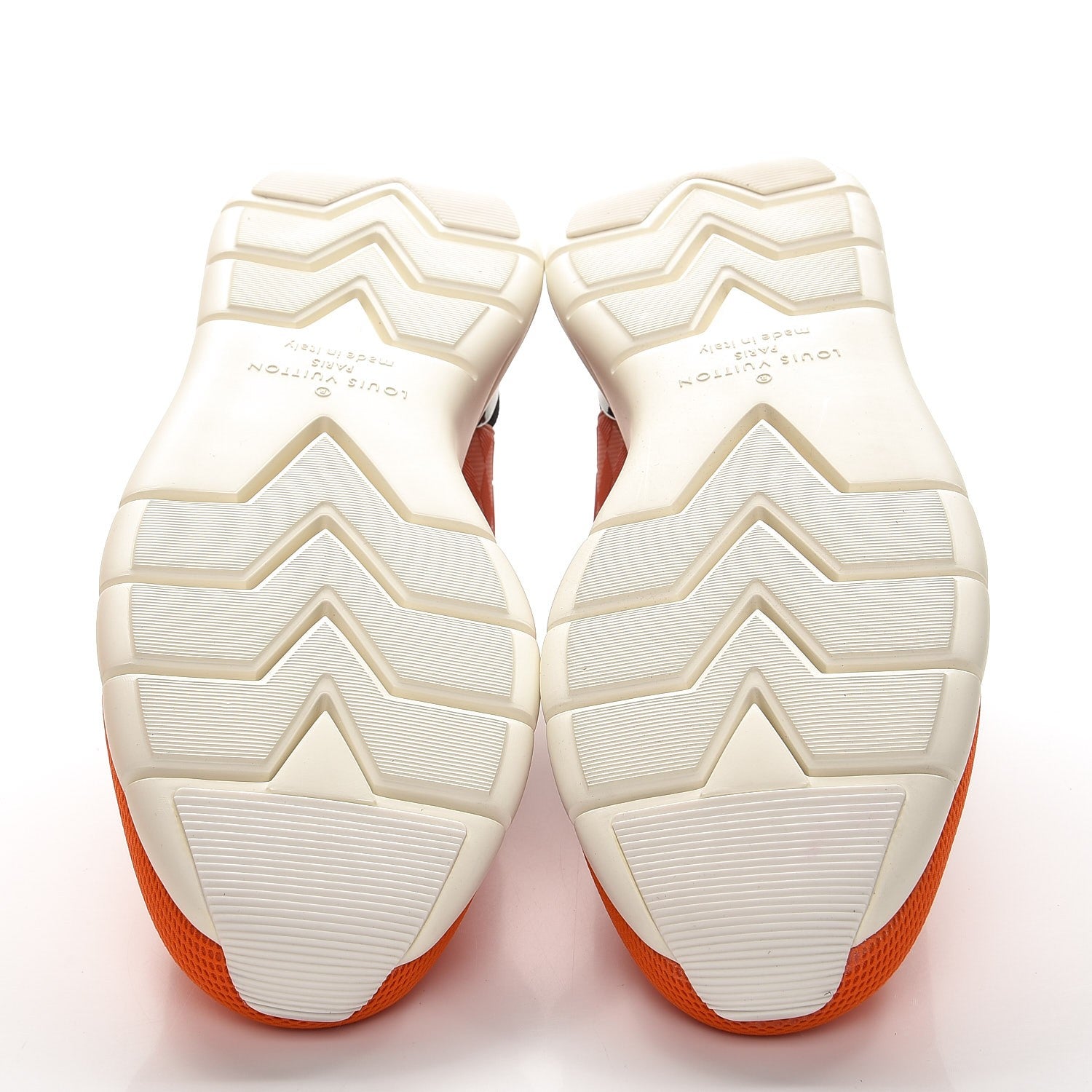 Louis Vuitton Rubber Mesh Suede Damier Fastlane Low Sneakers 9.5 Orange 5 of 10
