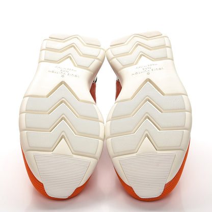 Louis Vuitton Rubber Mesh Suede Damier Fastlane Low Sneakers 9.5 Orange 5 of 10
