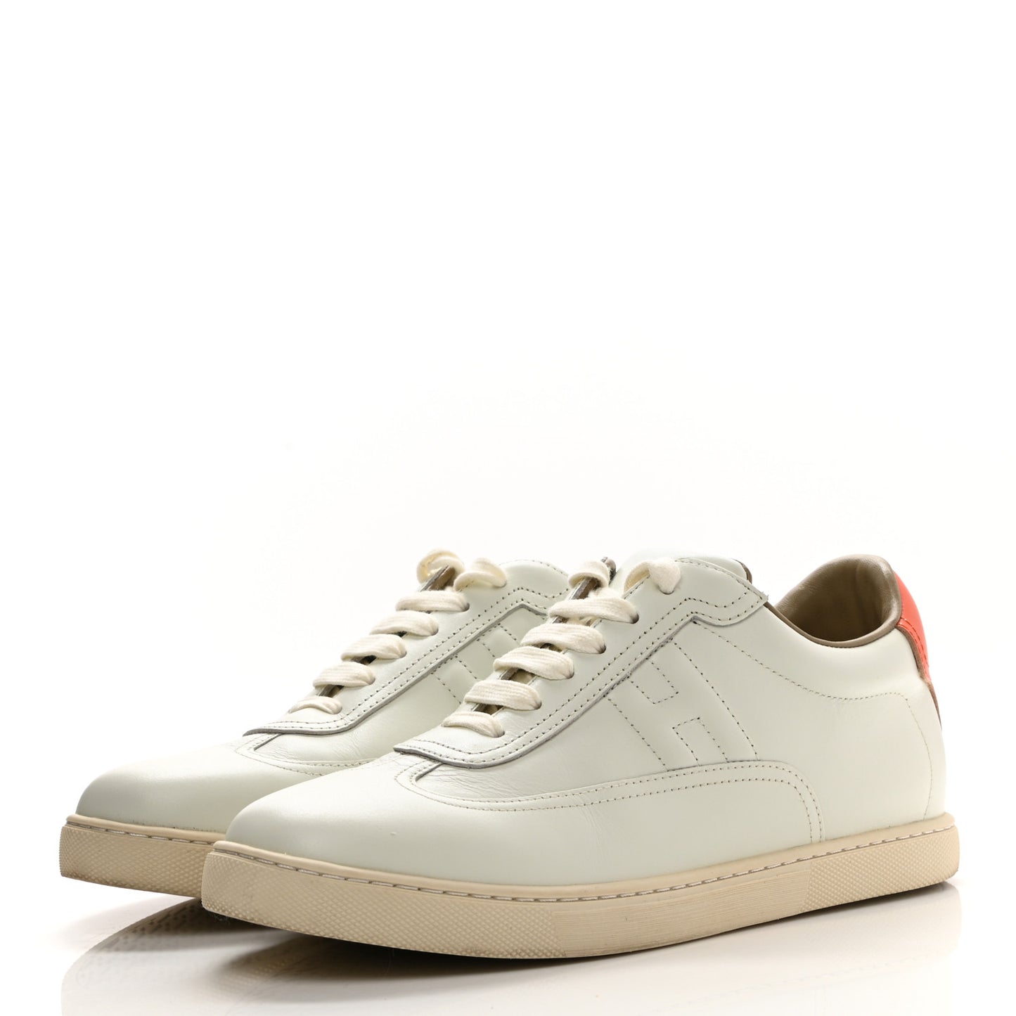 Calfskin Quicker Sneakers 37 White Orange