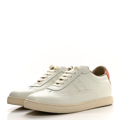 Hermes Calfskin Quicker Sneakers 37 White Orange 3 of 8