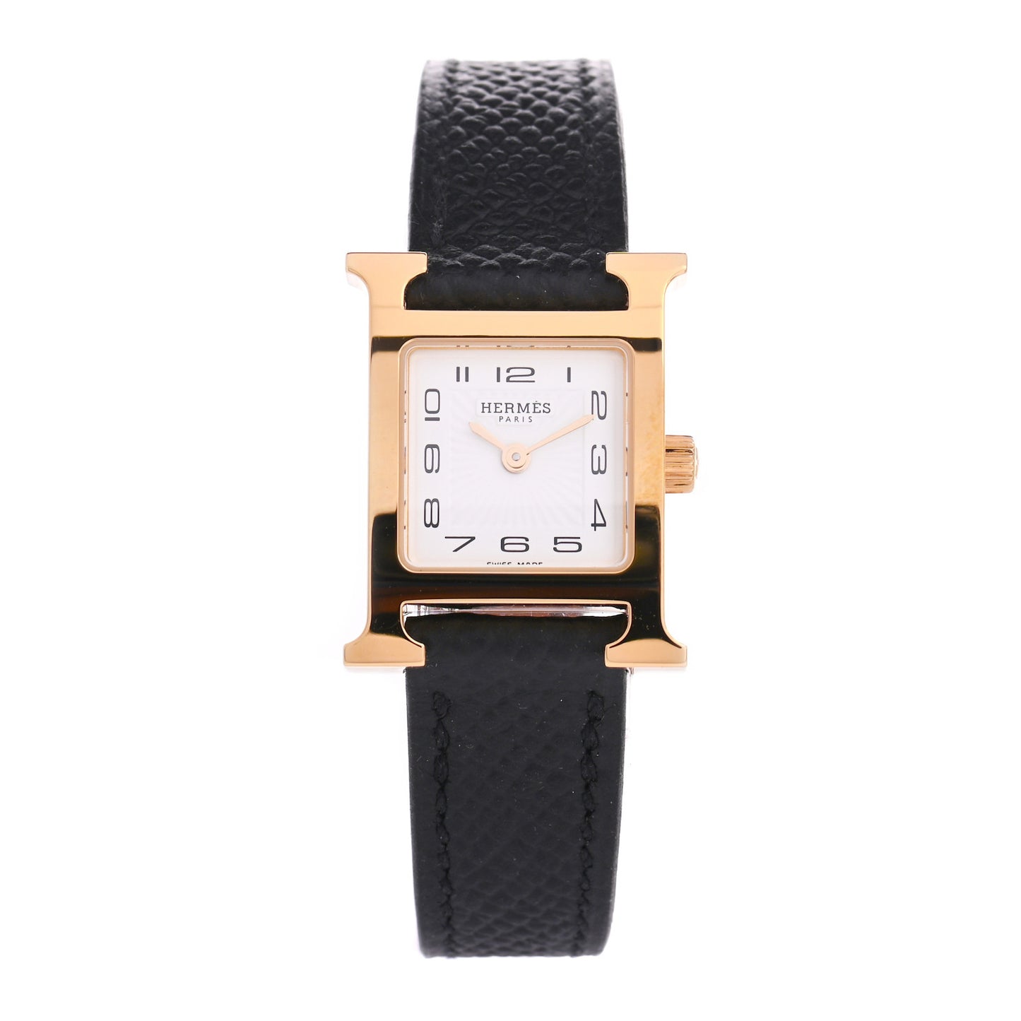 Stainless Steel Epsom 17.2mm Heure H Hour Quartz Watch Noir