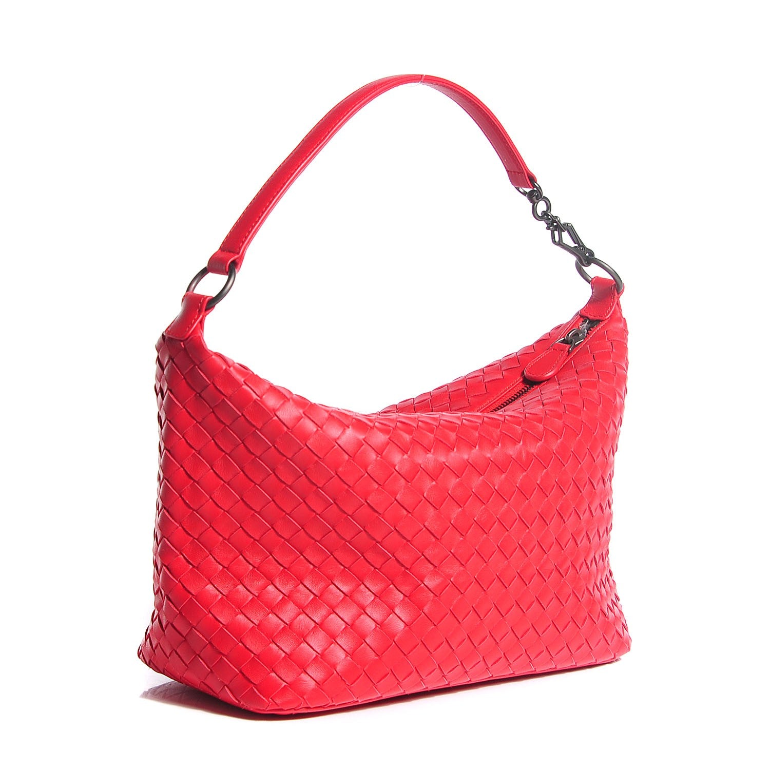 Bottega Veneta Nappa Intrecciato Small Shoulder Bag New Red 3 of 8