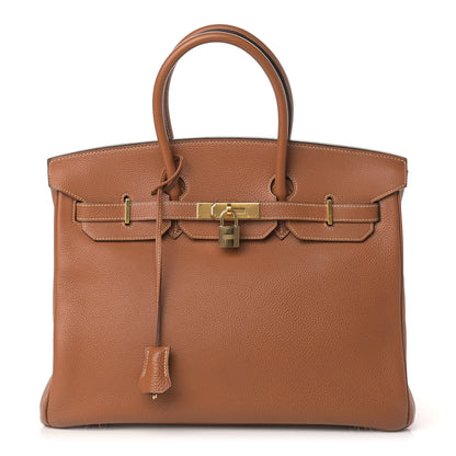 Hermes Taurillon Clemence Birkin 35 Gold 1 of 40