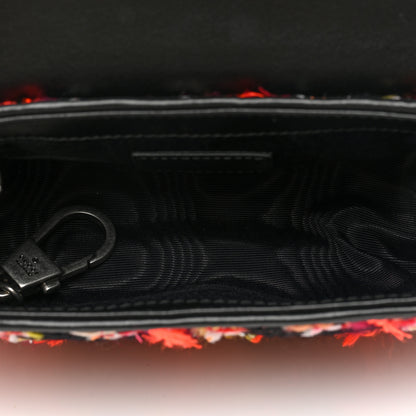 Gucci Tweed Calfskin Check Poule Super Mini GG Marmont Shoulder Bag Pink Petroleum Multicolor Black 5 of 10