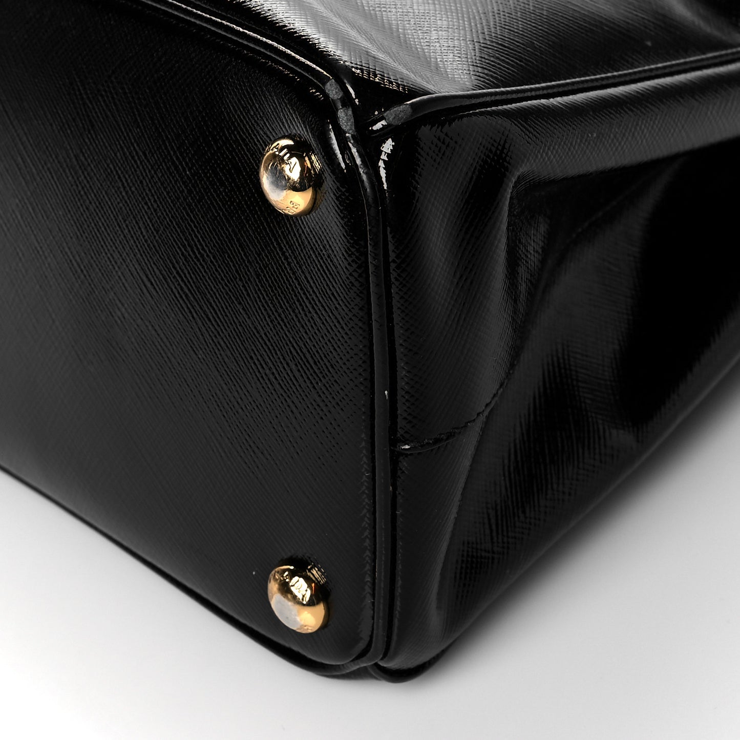 Saffiano Vernice Mini Galleria Double Zip Tote Black