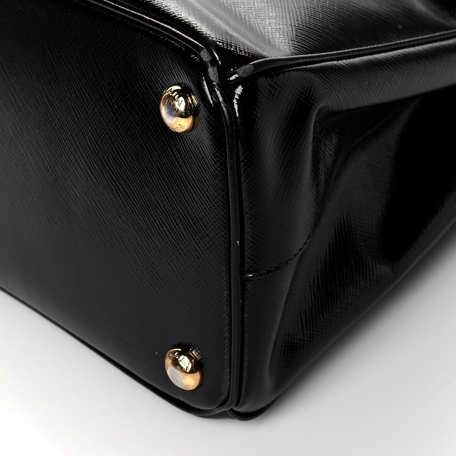 Prada Saffiano Vernice Mini Galleria Double Zip Tote Black 9 of 9
