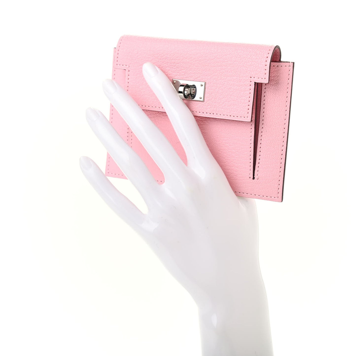 Chevre Mysore Kelly Pocket Compact Wallet Rose Sakura
