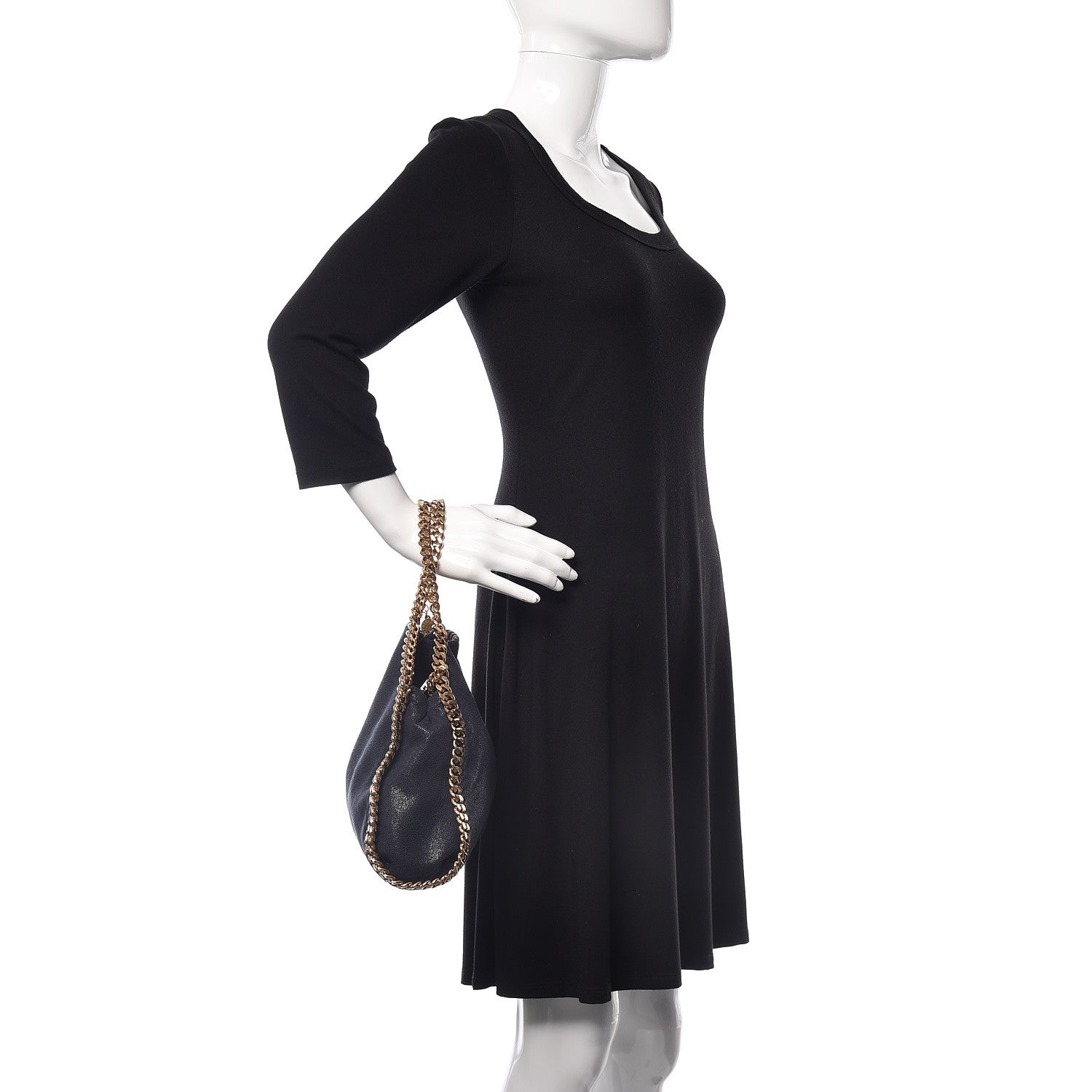 Stella McCartney Shaggy Deer Mini Falabella Fold Over Tote Navy 3 of 10