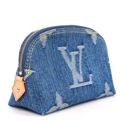 Louis Vuitton Denim Giant Monogram Pochette Cosmetique PM Denim Blue 3 of 8