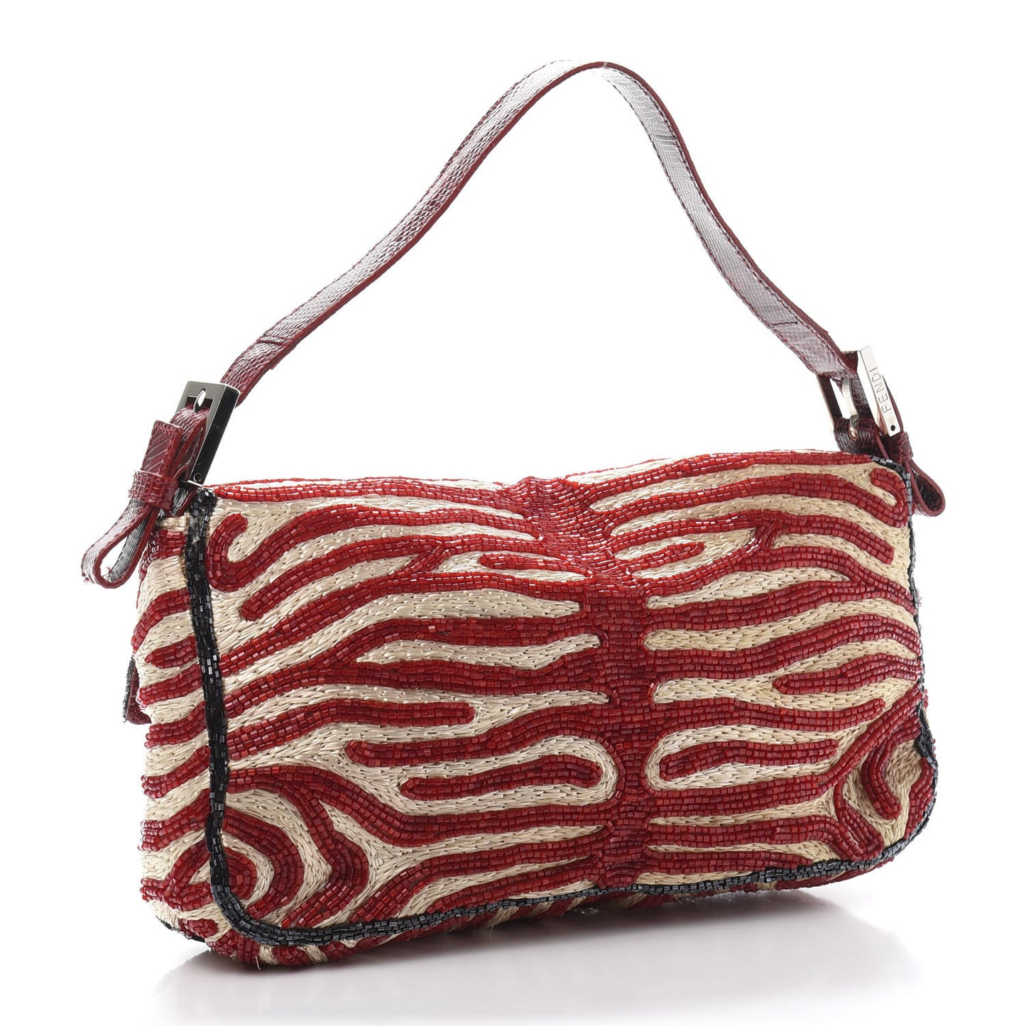 Lizard Beaded Baguette Red