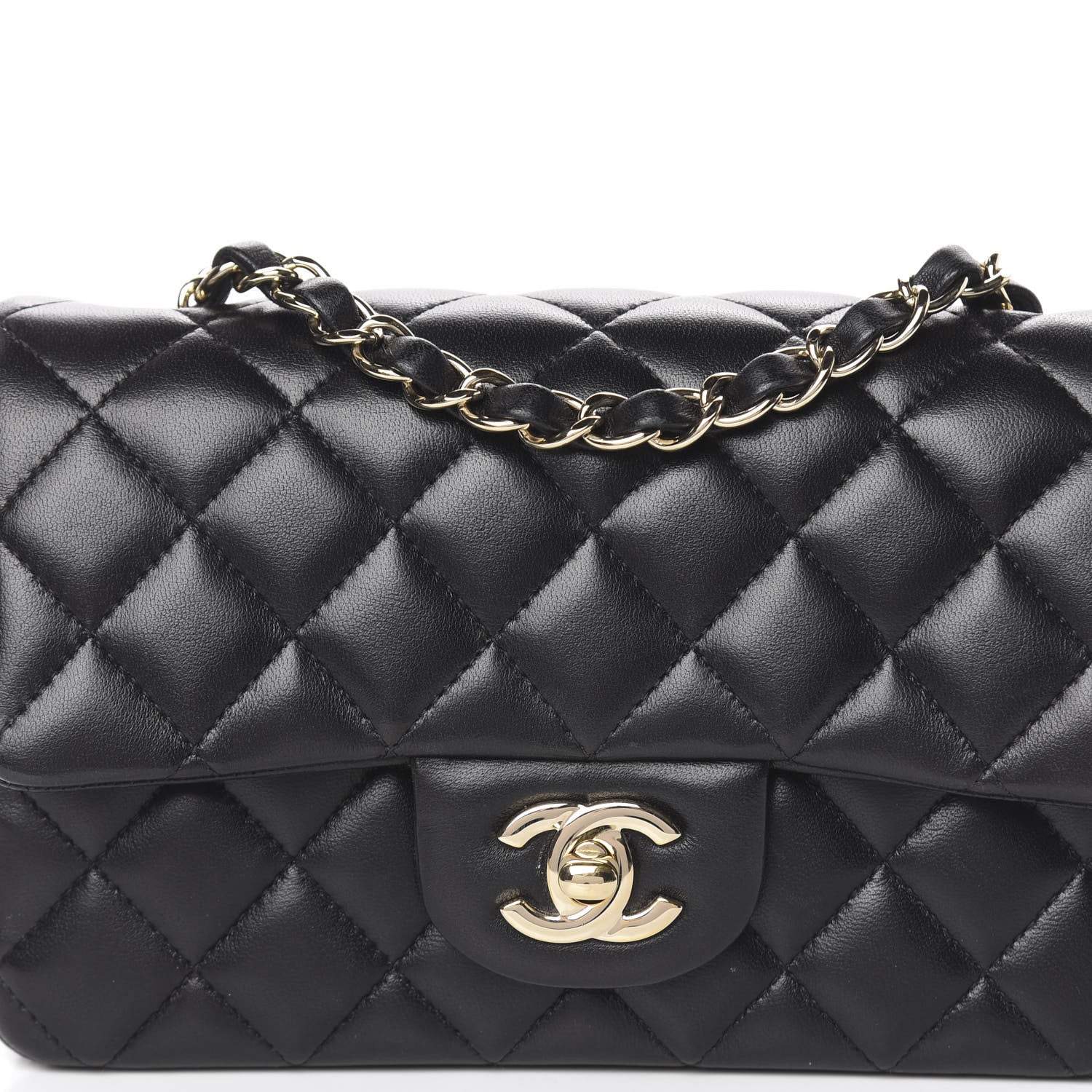 Chanel Lambskin Quilted Mini Rectangular Flap Black 10 of 10