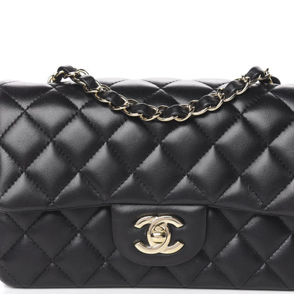 Chanel Lambskin Quilted Mini Rectangular Flap Black 10 of 10