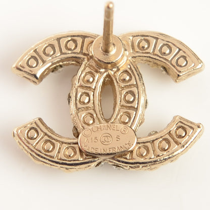 Chanel Crystal Pearl CC Earrings Light Gold 5 of 5