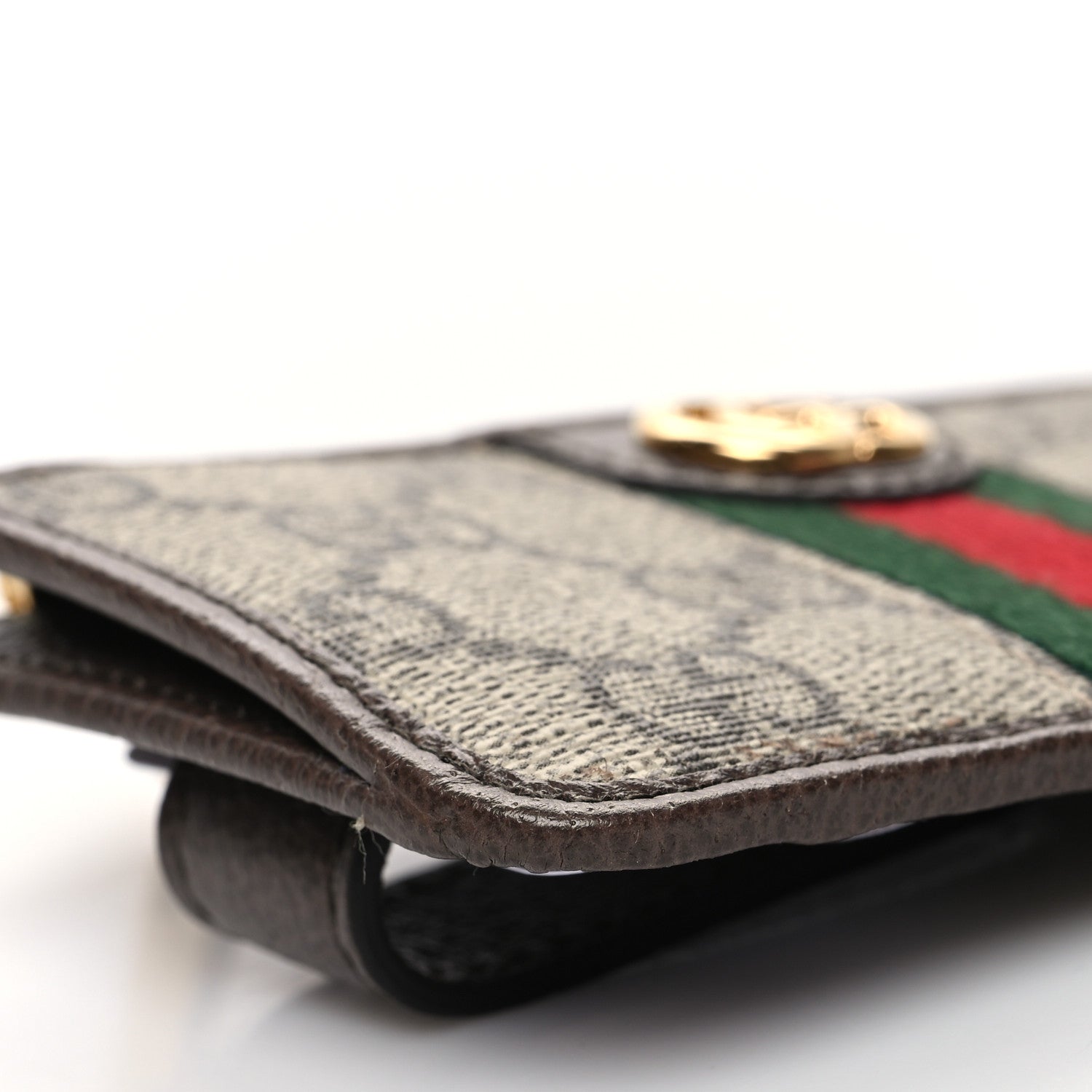 Gucci GG Supreme Monogram Web Ophidia Zip Card Case Brown 9 of 10