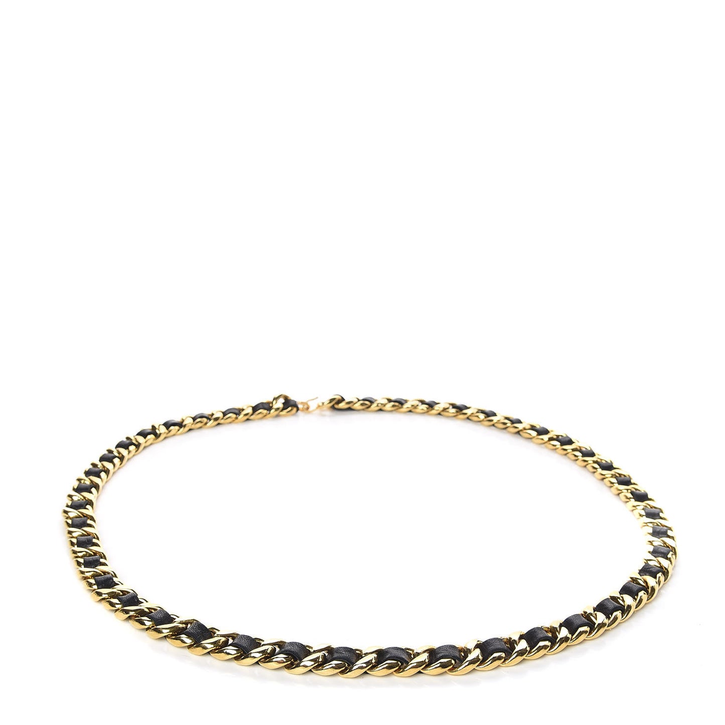 Lambskin Chain CC Belt Black Gold